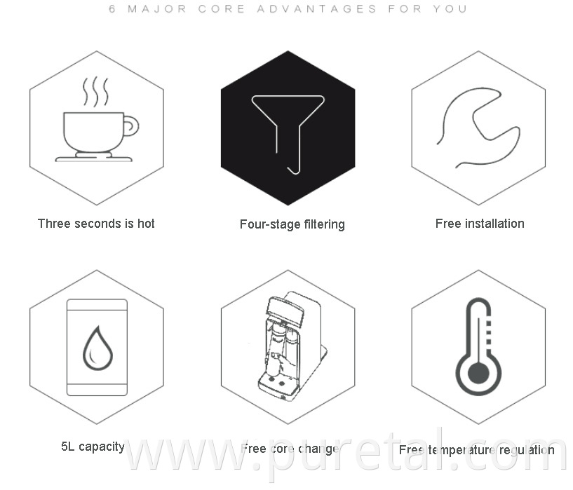 desktop tankless RO instant hot cold dispenser